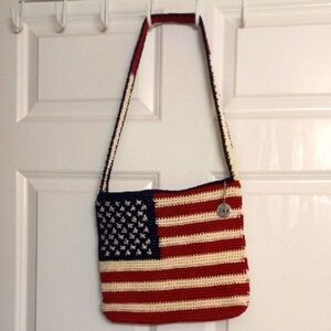 The Sak American Flag Crochet Shoulder Bag with Wallet